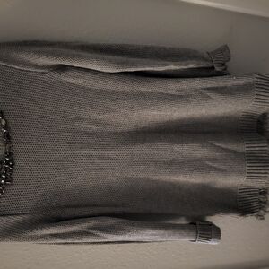 Gray Women's Sweater with Embellishments